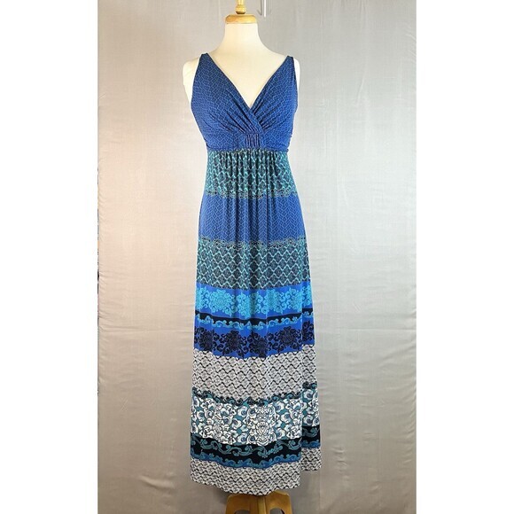 Soma Maxi Dress Sleeveless Colorful Soft Jersey Women's XS ‎ Beach Cruise - Picture 1 of 9